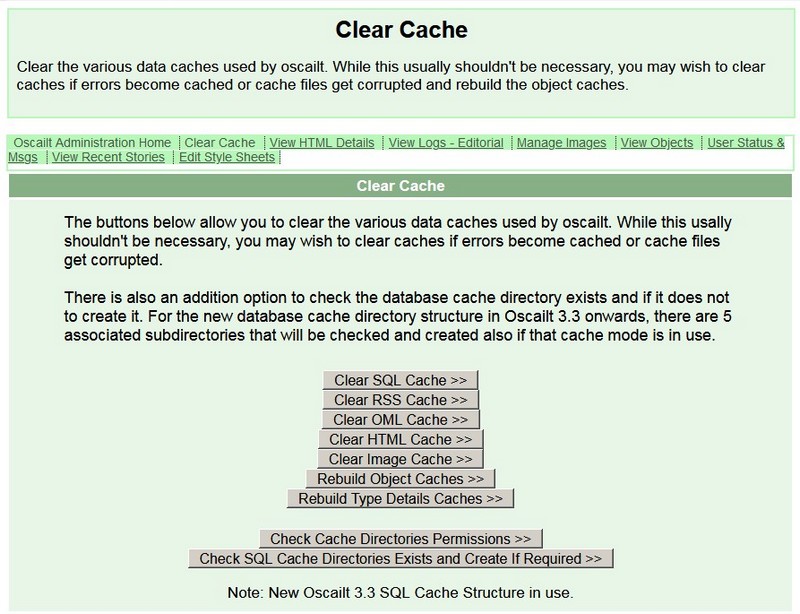 Fig 5.19: Clear Cache Admin Page